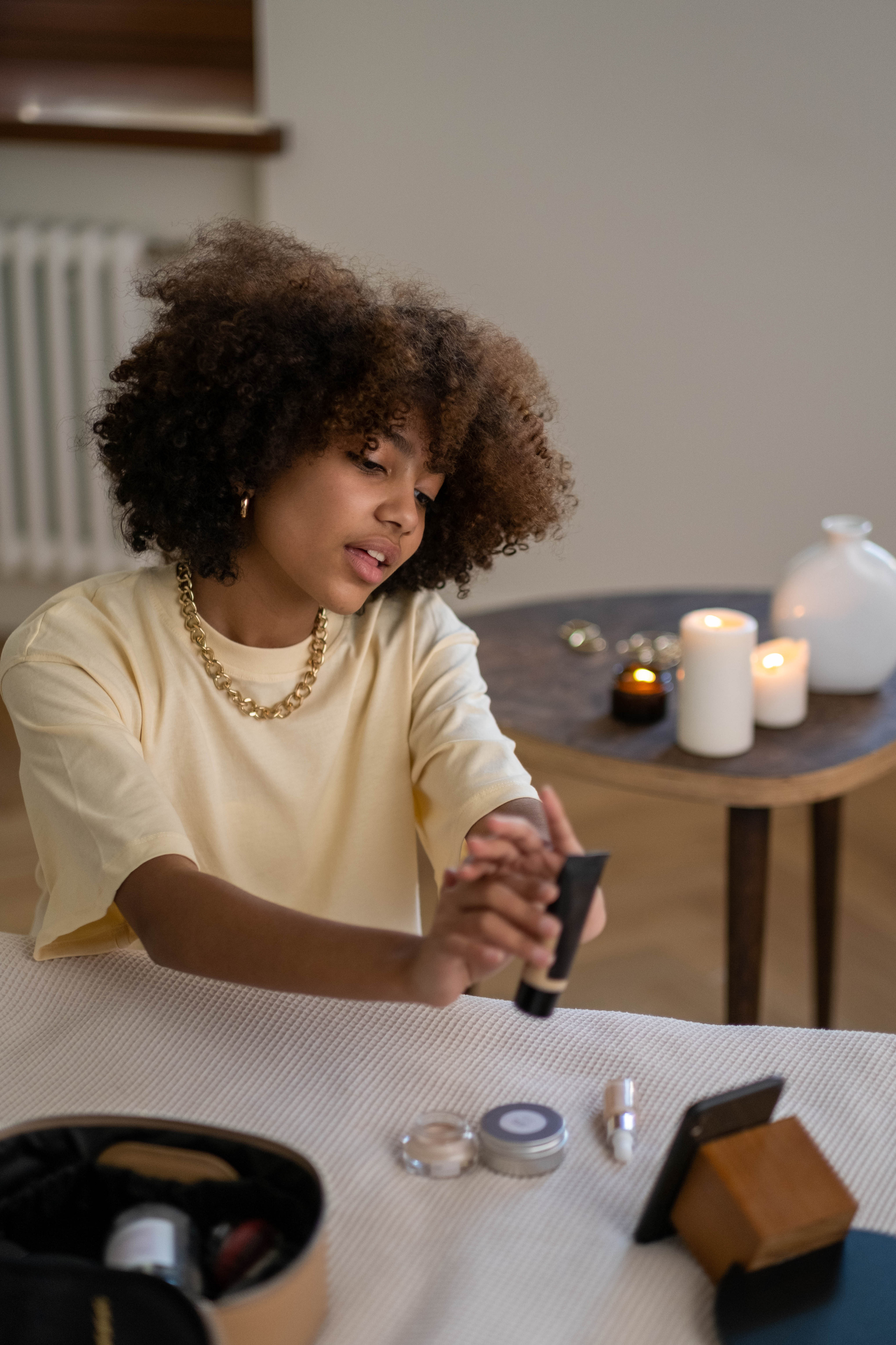 Woman Holding A Beauty Product
